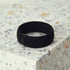 Silicone Wedding Ring Sets for Couple - MetalBar & Metal Heart Collection. (Black - Gunmetal Gray / Rose gold)